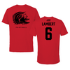 Jacksonville State University Football Red Performance Tee - #6 Carter Lambert