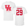 University of Houston Baseball White Performance Tee - #29 Jonathan French