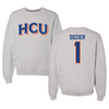 Houston Christian University Football Gray Crewneck - #1 Champ Dozier