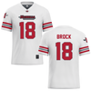 Nicholls State University White Football Jersey - #18 Miequle Brock