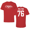 University of Houston Football Red Tee - #76 Cedric Melton