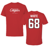 University of Houston Football Red Tee - #68 Dakota White