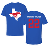 Southern Methodist University Basketball Blue State Performance Tee - #22 Keon Ambrose-Hylton