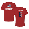 Stony Brook University Baseball Canvas Red Tee - #6 Chris Carson