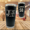 Jackson State University Football Black Stainless Steel Tumbler - #58 Cameron James