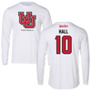 University of Utah Football White Block Long Sleeve - #10 Johnathan Hall