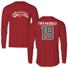 Washington State University Football Canvas Red Long Sleeve - #19 Jake Tiryakioglu