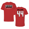 Miami University (Ohio) Football Red Tee - #44 Cameron Williams