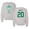 Illinois Wesleyan University Football Gray Crewneck - #20 Jahari Scott