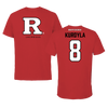 Rutgers University Lacrosse Red Tee - #8 Brady Kurdyla