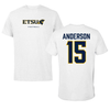 East Tennessee State University Football White Performance Tee - #15 Ty Anderson
