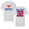 Southern Methodist University Football Gray Tee - #32 Billy Walton III