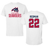 Stony Brook University Football White Performance Tee - #22 Cal Redman