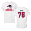 Stony Brook University Football White Tee - #76 Ian Rose