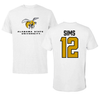 Alabama State University Football White Performance Tee - #12 Zach Sims