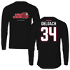 Jacksonville State University Football Black Mascot Performance Long Sleeve - #34 Dajwon DeLoach