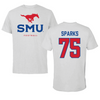 Southern Methodist University Football Gray Tee - #75 Ben Sparks