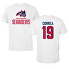 Stony Brook University Lacrosse White Performance Tee - #19 Gary Correa