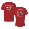 Western Colorado University Football Red Tee - #87 Kyle Gaster