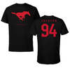 Southern Methodist University Football Black Performance Tee - #94 Braylen Jackson