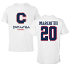 Catawba College Lacrosse White Performance Tee - #20 Meredith Marchetti