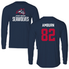 Stony Brook University Football Navy Long Sleeve - #82 Jacob Amburn