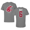 Washington State University Baseball Dark Gray Tee - #6 Gavin Roy