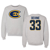 University of Wisconsin-Eau Claire Baseball Gray Crewneck - #33 Dillon Devine