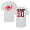 Jacksonville State University Basketball Light Gray Tee - #50 Mason Nicholson