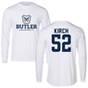 Butler University Football White Performance Long Sleeve - #52 Oscar Kirch