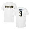 East Tennessee State University Soccer White Performance Tee - #3 Lindsey Cook