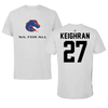 Boise State University Softball Light Gray NIL for ALL Performance Tee - #27 Shannon Keighran