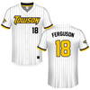 Towson University White Pinstripe Softball Jersey - #18 Addie Ferguson