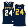 East Tennessee State University Navy Basketball Jersey - #24 Jakhyia Davis