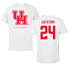 University of Houston Volleyball White Performance Tee - #24 Abbie Jackson