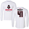 Austin Peay State University Football White Mascot Performance Long Sleeve - #41 Tyson Moody