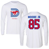 Southern Methodist University Football White Performance Long Sleeve - #85 Adam Moore Jr