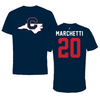 Catawba College Lacrosse Navy State Performance Tee - #20 Meredith Marchetti