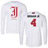 Jacksonville State University Basketball White Long Sleeve - #4 Marcellus Brigham Jr