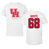 University of Houston Football White Tee - #68 Dakota White