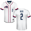 Stony Brook University White Pinstripe Baseball Jersey - #2 Nicholas Rizzo