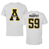 Appalachian State University Football Light Gray Tee - #59 Jack Murphy