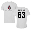 Austin Peay State University Football Light Gray NIL for ALL Performance Tee - #63 Donovan Haslam