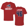 Stony Brook University Football Canvas Red Tee - #46 Jacque LaPrarie