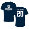 Butler University Soccer Navy Performance Tee - #20 Nick Graziano