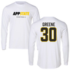 Appalachian State University Football White Block Long Sleeve - #30 Carter Greene