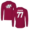 Henderson State University Football Cardinal Performance Long Sleeve - #77 Jacob Johnson