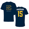 East Tennessee State University Football Navy Tee - #15 Ty Anderson