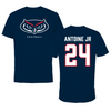 Florida Atlantic University Football Navy Mascot Performance Tee - #24 Michal Antoine Jr