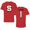 North Carolina State University Basketball Red Tee - #1 Jayden Taylor